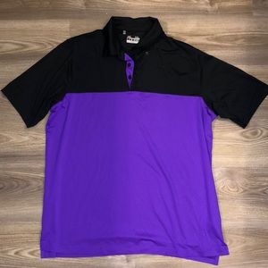XL Loose Under Armour Purple & Black Polo